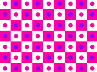 ブロックチェック＋ドット(赤紫・青紫)
