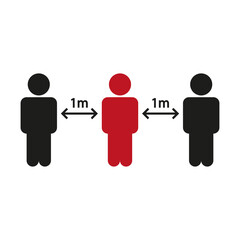 Icon of the social distance. Simple vector illustration on a white background