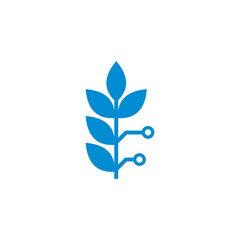agriculture tech logo , digital leaf logo