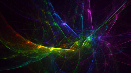 Fototapeta premium 3D rendering abstract multicolor fractal light background
