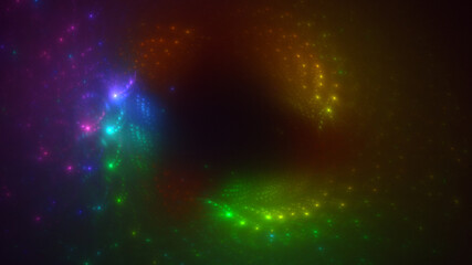 Obraz premium 3D rendering abstract multicolor fractal light background