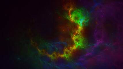 3D rendering abstract multicolor fractal light background