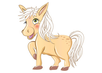 zauberhaftes niedliches Pony strahlend u. lachend