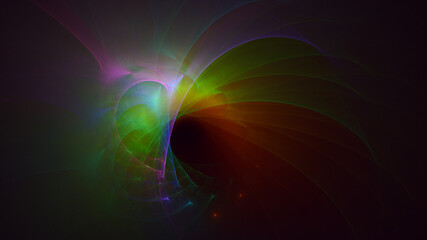 3D rendering abstract multicolor fractal light background