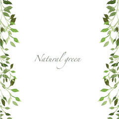 Fototapeta premium Watercolor illustration frame from leaves. Drawn by hand with watercolors and is suitable for all types of design and printing.