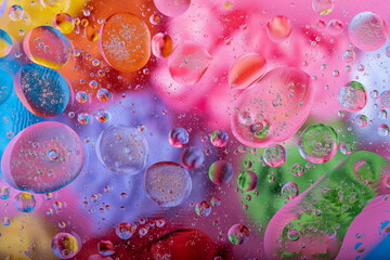 Abstract colorful background. Oil and water drops. Rainbow blurred texture