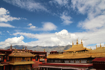 Gilded roof at Jokhang Temple in Lhasa, Tibet, China