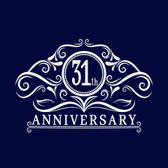 31 years Anniversary logo, luxurious 31th Anniversary design celebration.

