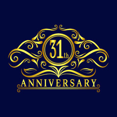 31 years Anniversary logo, luxurious 31th Anniversary design celebration.
