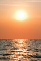 Fototapeta premium Beautiful sunset over the ocean. Seascape view. Nature concept, nature background. Travel concept, travelling.