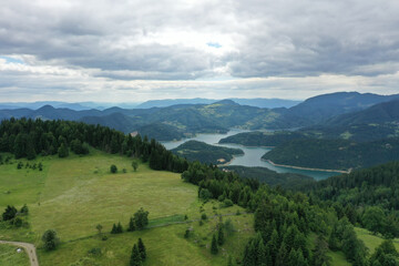 Fototapeta na wymiar Zaovine lake view from Tara mountain in Serbia