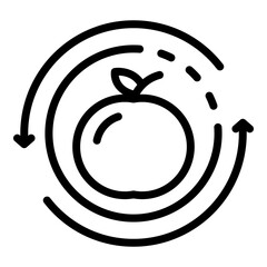 Fruit apple digestion icon. Outline fruit apple digestion vector icon for web design isolated on white background