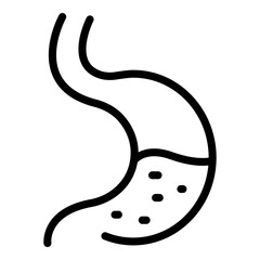 Half stomach icon. Outline half stomach vector icon for web design isolated on white background