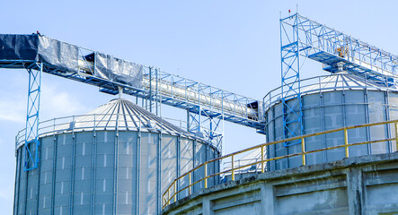 steel tanks in a factory