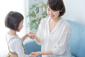 Fototapeta premium アジア人 親子 女性 2人ポートレート