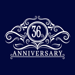 36 years Anniversary logo, luxurious 36th Anniversary design celebration.