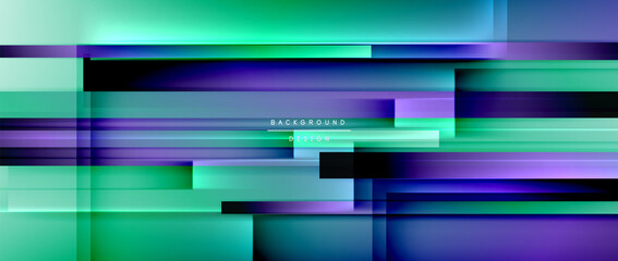 Obraz premium Dynamic lines on fluid color gradient. Trendy geometric abstract background for your text, logo or graphics