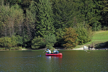 Fototapeta na wymiar Rafting on the river in kayak. Leisure activity. Healthy lifestyle. Sport on water.