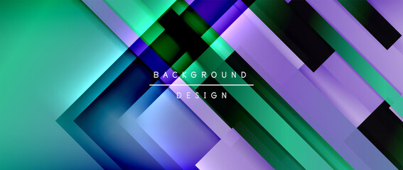 Dynamic lines on fluid color gradient. Trendy geometric abstract background for your text, logo or graphics