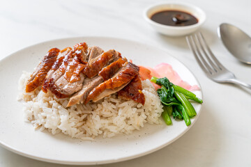 Roasted duck on rice