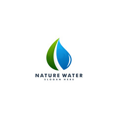 Fototapeta na wymiar Water drop logo template. environment water leaf nature icon logotype design vector illustration