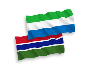 Flags of Republic of Gambia and Sierra Leone on a white background
