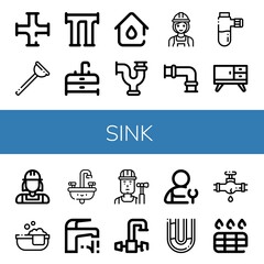 sink simple icons set