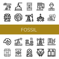 fossil simple icons set