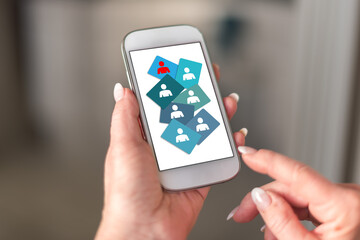 Leadership concept on a smartphone