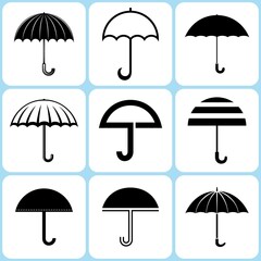 Umbrella icons set