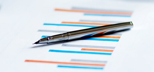 Fototapeta premium Stock chart with pen. Business concept
