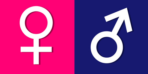 male female symbols toilet sign pink and blue man woman icon sexual gender 