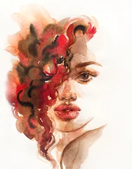 Afroamerikanerin. Illustration. Aquarellmalerei © Anna Ismagilova