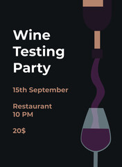 Wine tasting banner flat vector illustration. Alcohol Tasting Events, taste, color, aroma. Event for tourists concept, banner for an event.