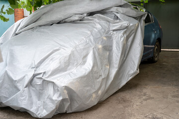 car cover, silver vehicle tent, sun protection, bad weather car protection