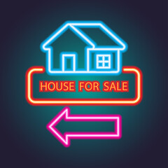 house home for sale neon sign for house for sale plank