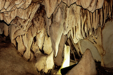 Lava tube, stalactite cave near Kanchanaburi, Thailand, Asia