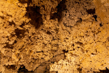 Old cave stone decoration. Unique underground cave Turold, Palava, Czech republic
