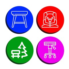 Set of bench icons