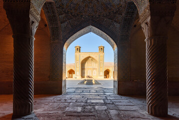 View of northern iwan from prayer hall, the Vakil Mosque