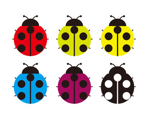 カラフルなてんとう虫のベクターイラスト