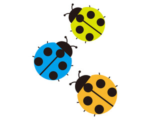 カラフルなてんとう虫のベクターイラスト