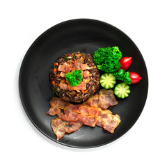 Fried Rice with Bacon (Brown Riceberry) European Combination Asain Food