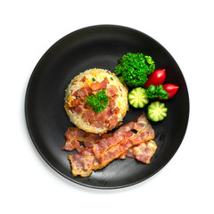Fried Rice with Bacon European Combination Asain Food Style