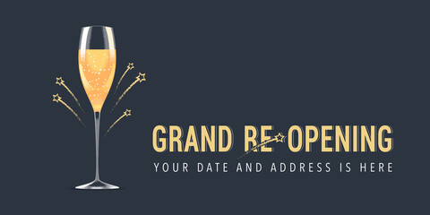 Grand opening or re opening vector illustration, background