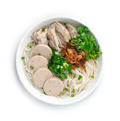 Vietnamese Rice Noodles Soup with Pork Spare Ribs and Vietnamese Sausage