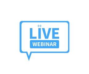 Live Webinar Icon, Logo, Symbol, etc. Square Dialog Box Concept. Isolated on White Background.