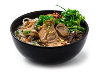 Vietnamese Rice Noodles Soup with Stewed Beef Shank slice
