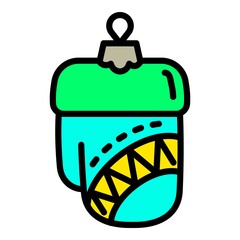 Christmas glove tree toy icon. Outline Christmas glove tree toy vector icon for web design isolated on white background