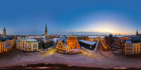 Fototapeta premium House of the Blackheads (Riga) in 360VR